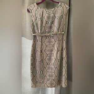 Calvin Klein Professional Sheath Dress Grey Snake print pattern Size 12